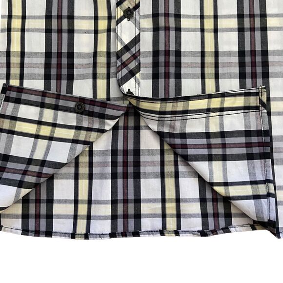 Smoke Rise Men Plaid Button Up Roll Up Long Sleeves Shirt Size 3XL 100% Cotton - Picture 15 of 16